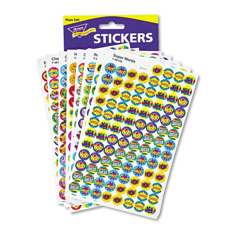 TREND ENTERPRISES: Positive Praisers, superSpots Stickers, Great on Homework, Incentives, Crafts, and as Collectibles, 68 Different Designs, 25 Sheets Included, For Ages 3 and Up - Image 1